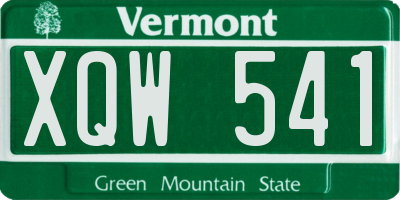 VT license plate XQW541