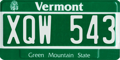 VT license plate XQW543