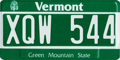 VT license plate XQW544