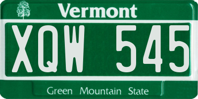 VT license plate XQW545