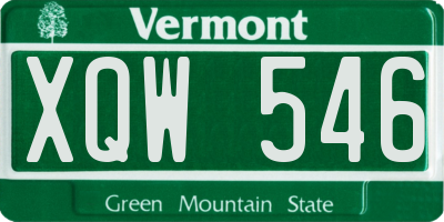 VT license plate XQW546