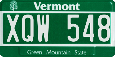 VT license plate XQW548