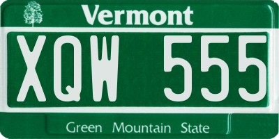 VT license plate XQW555