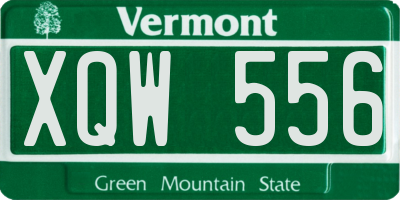 VT license plate XQW556