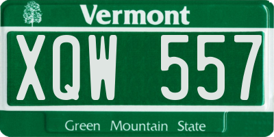 VT license plate XQW557