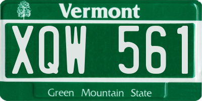 VT license plate XQW561