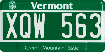 VT license plate XQW563