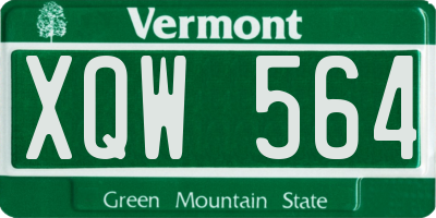VT license plate XQW564