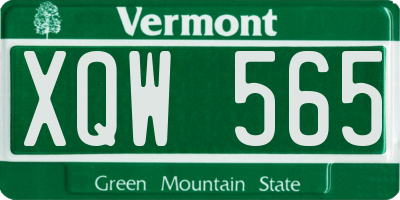 VT license plate XQW565
