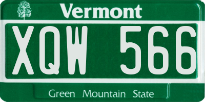 VT license plate XQW566