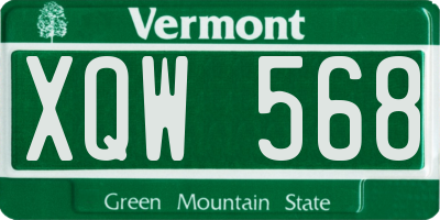 VT license plate XQW568