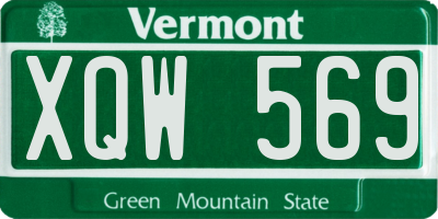 VT license plate XQW569