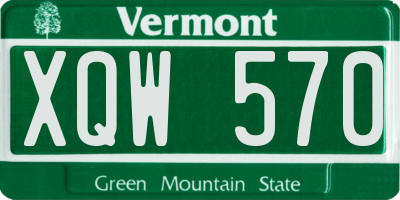 VT license plate XQW570