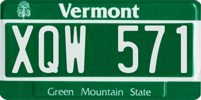 VT license plate XQW571