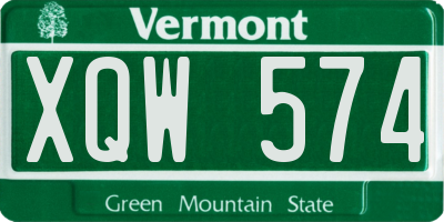 VT license plate XQW574