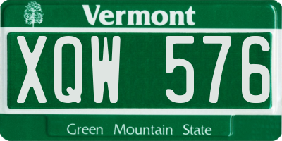 VT license plate XQW576