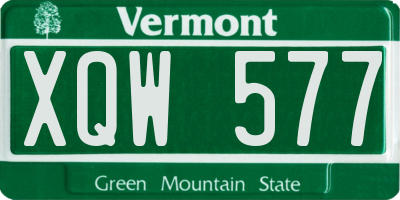 VT license plate XQW577
