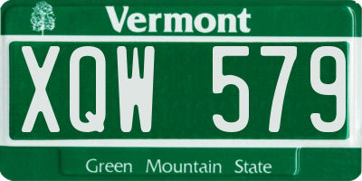 VT license plate XQW579