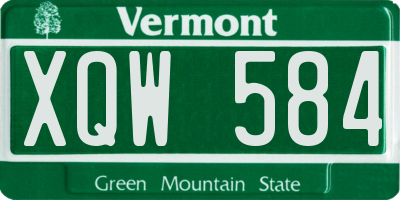 VT license plate XQW584
