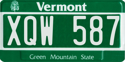 VT license plate XQW587