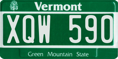 VT license plate XQW590