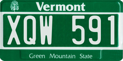 VT license plate XQW591