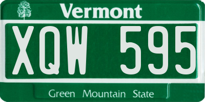 VT license plate XQW595