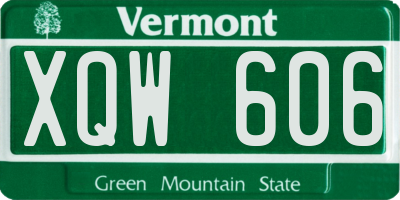 VT license plate XQW606