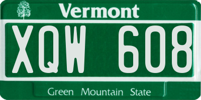 VT license plate XQW608