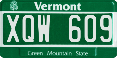 VT license plate XQW609