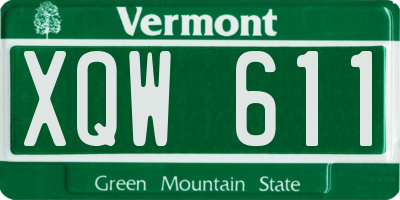 VT license plate XQW611