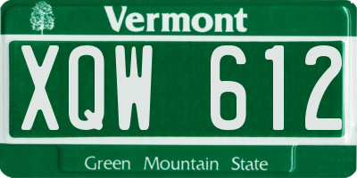 VT license plate XQW612