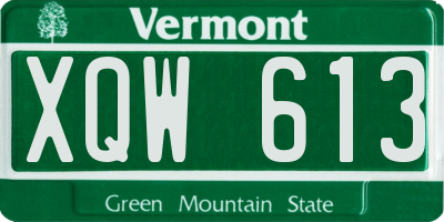 VT license plate XQW613