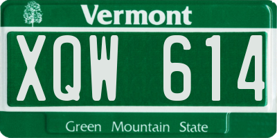 VT license plate XQW614