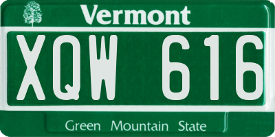VT license plate XQW616