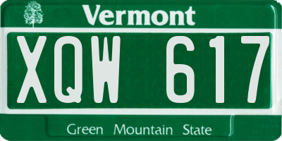 VT license plate XQW617