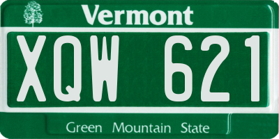 VT license plate XQW621