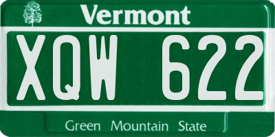 VT license plate XQW622