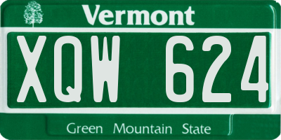 VT license plate XQW624