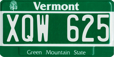 VT license plate XQW625