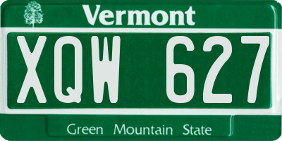 VT license plate XQW627