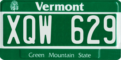 VT license plate XQW629