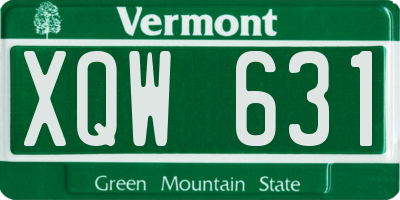 VT license plate XQW631