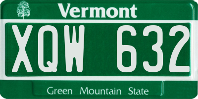 VT license plate XQW632