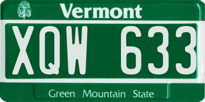 VT license plate XQW633