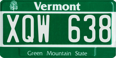 VT license plate XQW638