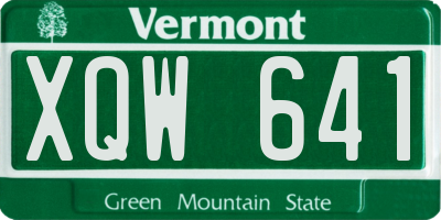 VT license plate XQW641