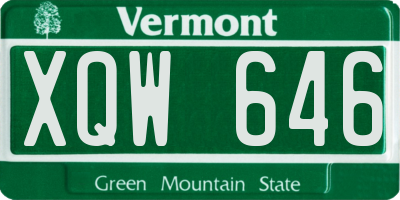 VT license plate XQW646