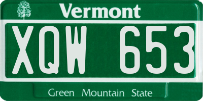 VT license plate XQW653