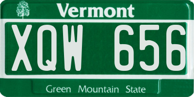 VT license plate XQW656